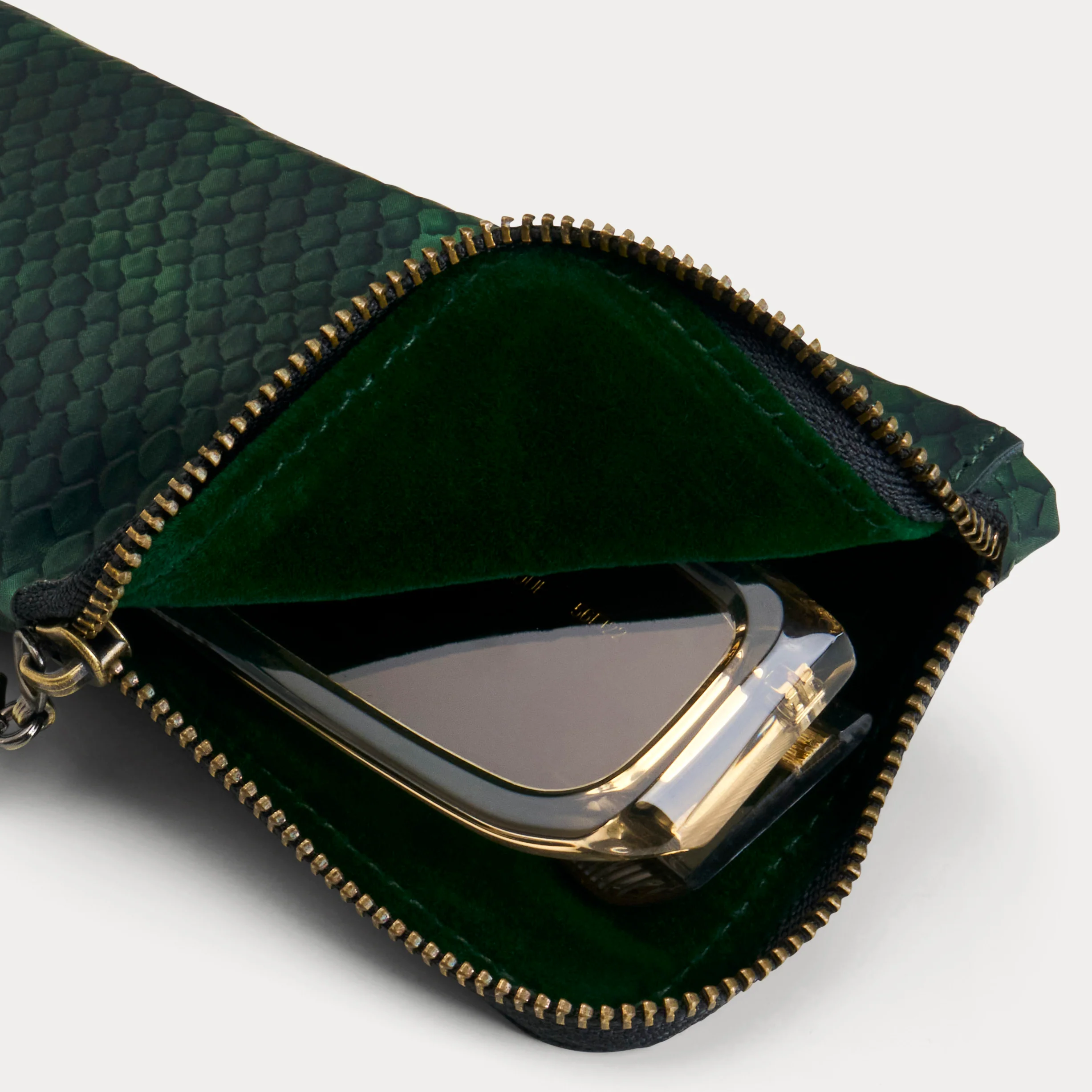 MATTE GREEN PYTHON SOFT SLEEVE CASE - Image 5